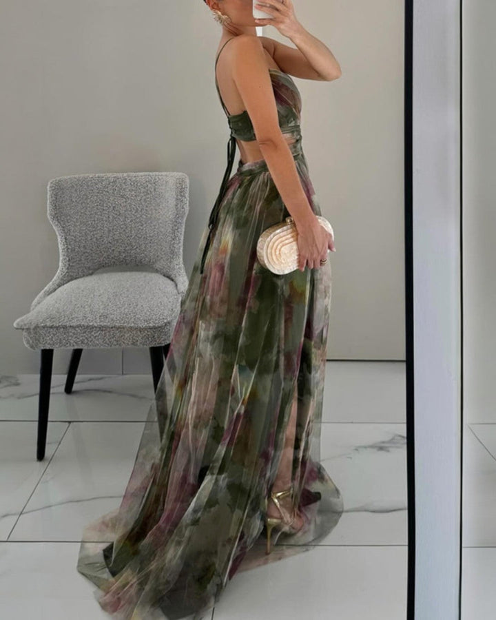Claudia – Vestito lungo incantevole con stampa floreale