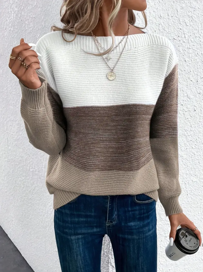 Calista – Maglione elegante a maniche lunghe con spalle cadute