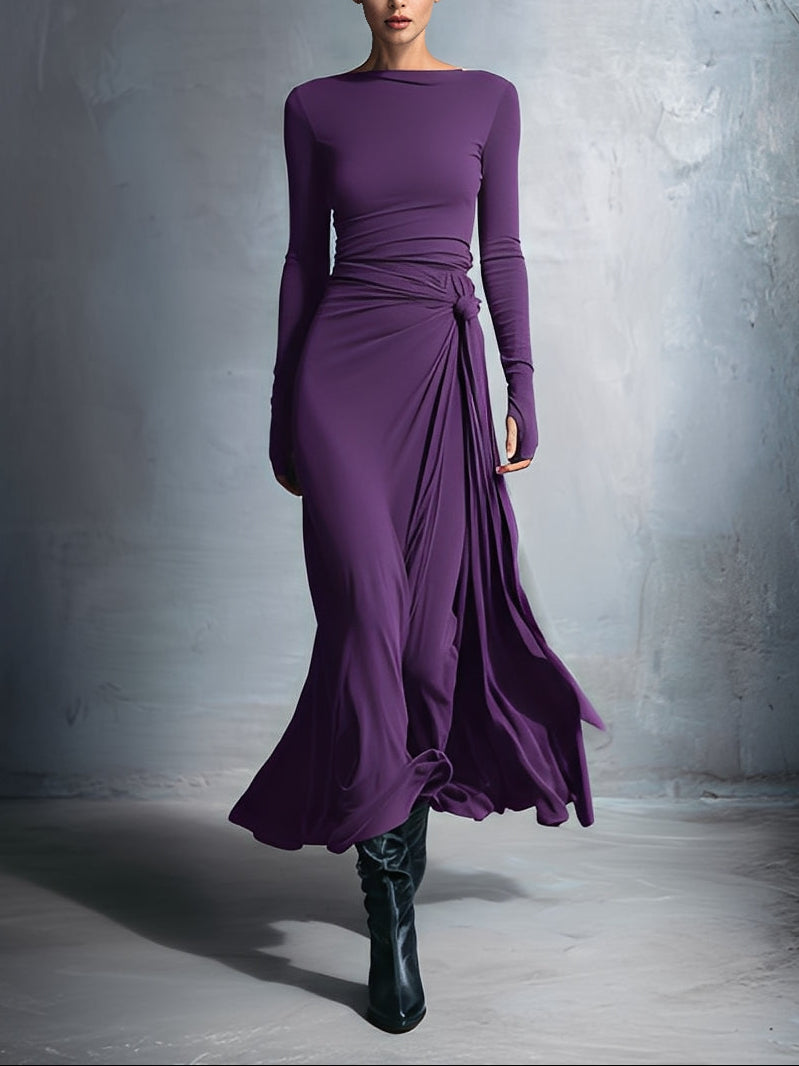 Isabella – Abito maxi con nodo laterale