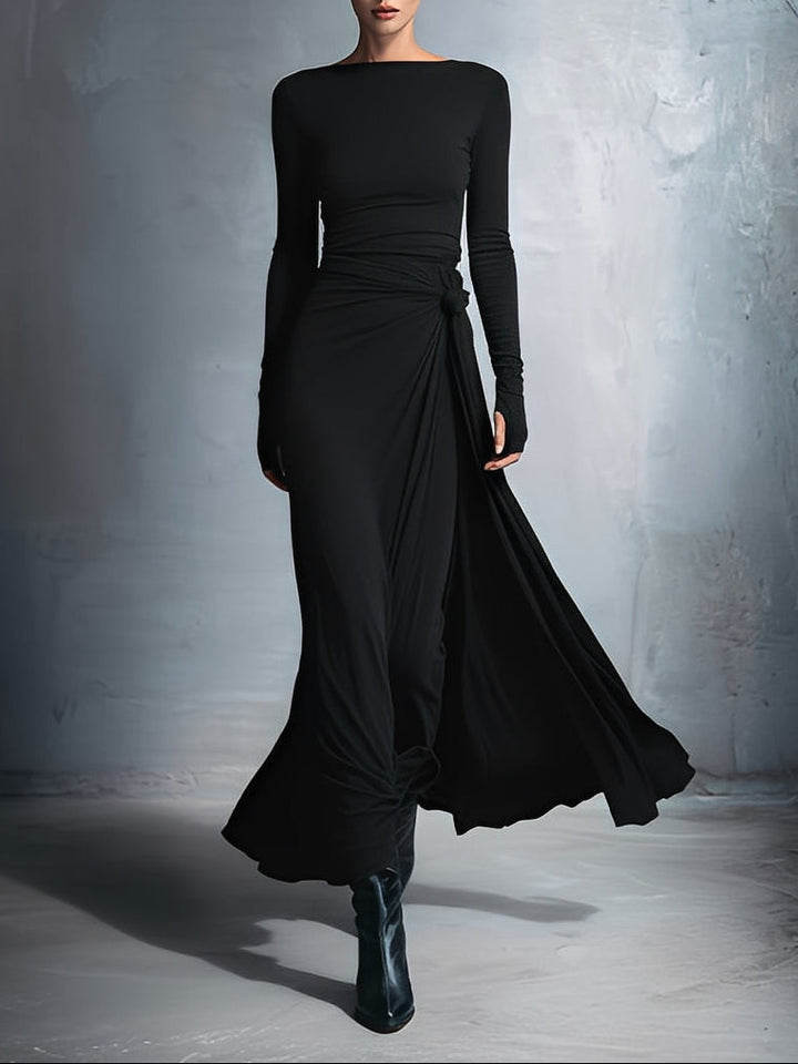 Isabella – Abito maxi con nodo laterale