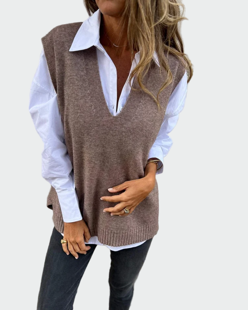 Claudia – Maglione senza maniche intrecciato