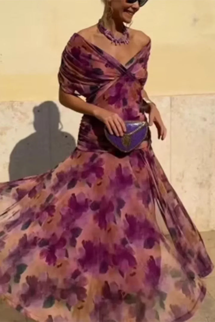 Sofia – Robe maxi da festa elegante con collo a V
