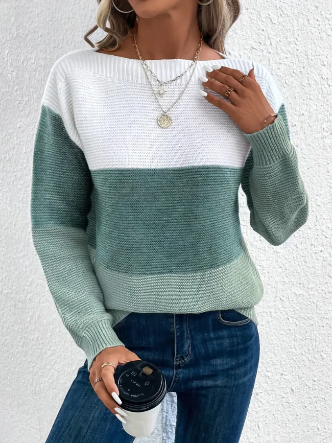 Calista – Maglione elegante a maniche lunghe con spalle cadute