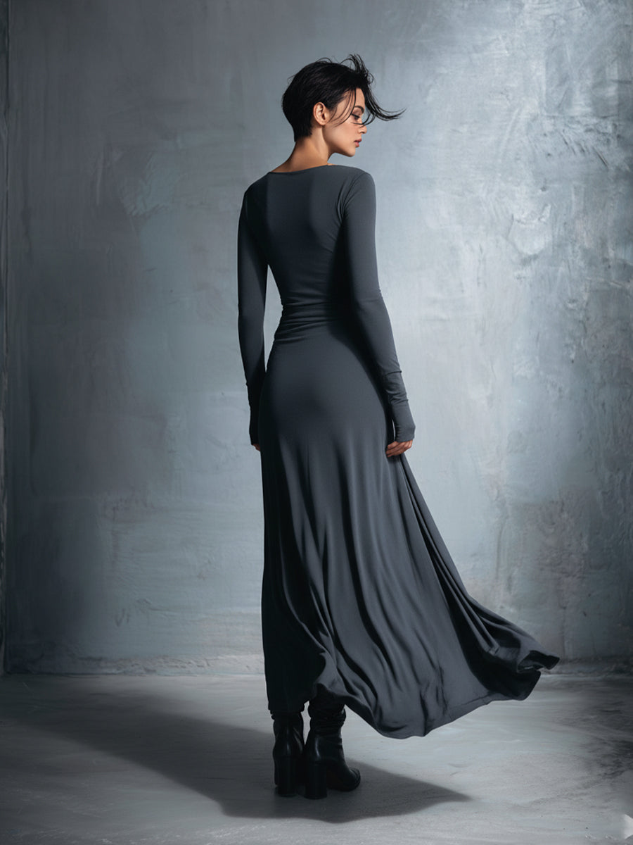 Isabella – Abito maxi con nodo laterale