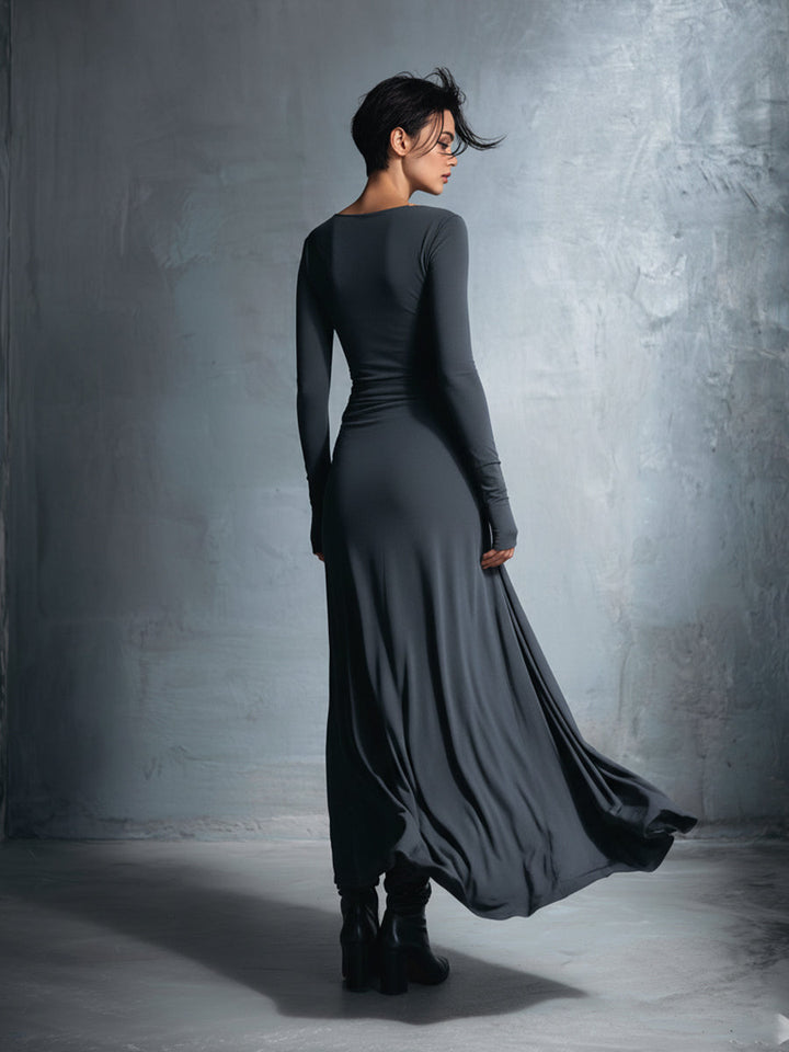Isabella – Abito maxi con nodo laterale