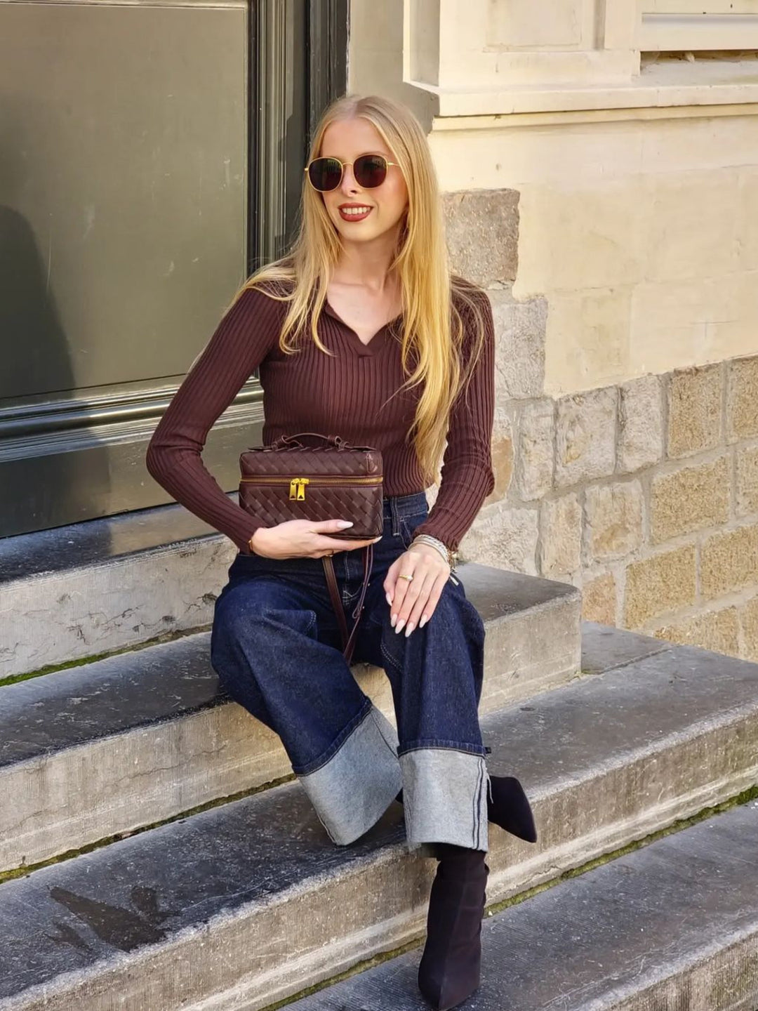 Juliette – Borsa intrecciata strutturata lucida