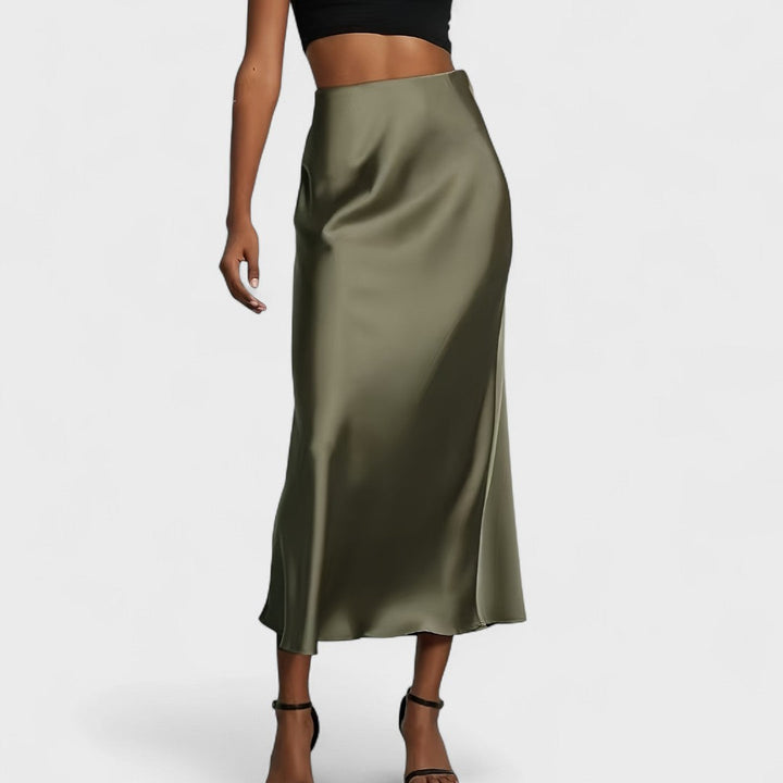 Sasha – Gonna midi in raso a vita alta da donna
