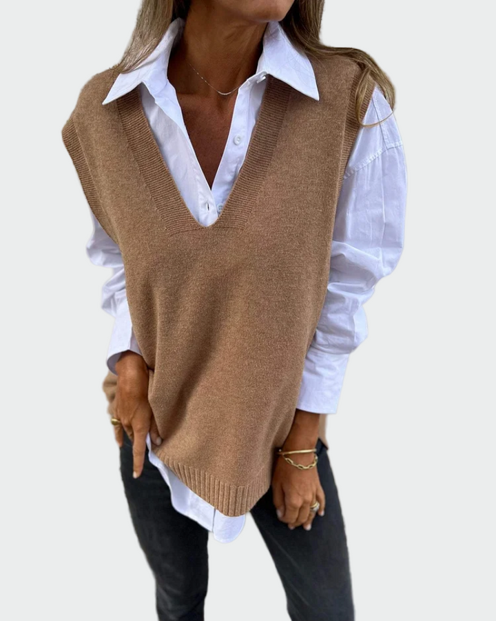 Claudia – Maglione senza maniche intrecciato