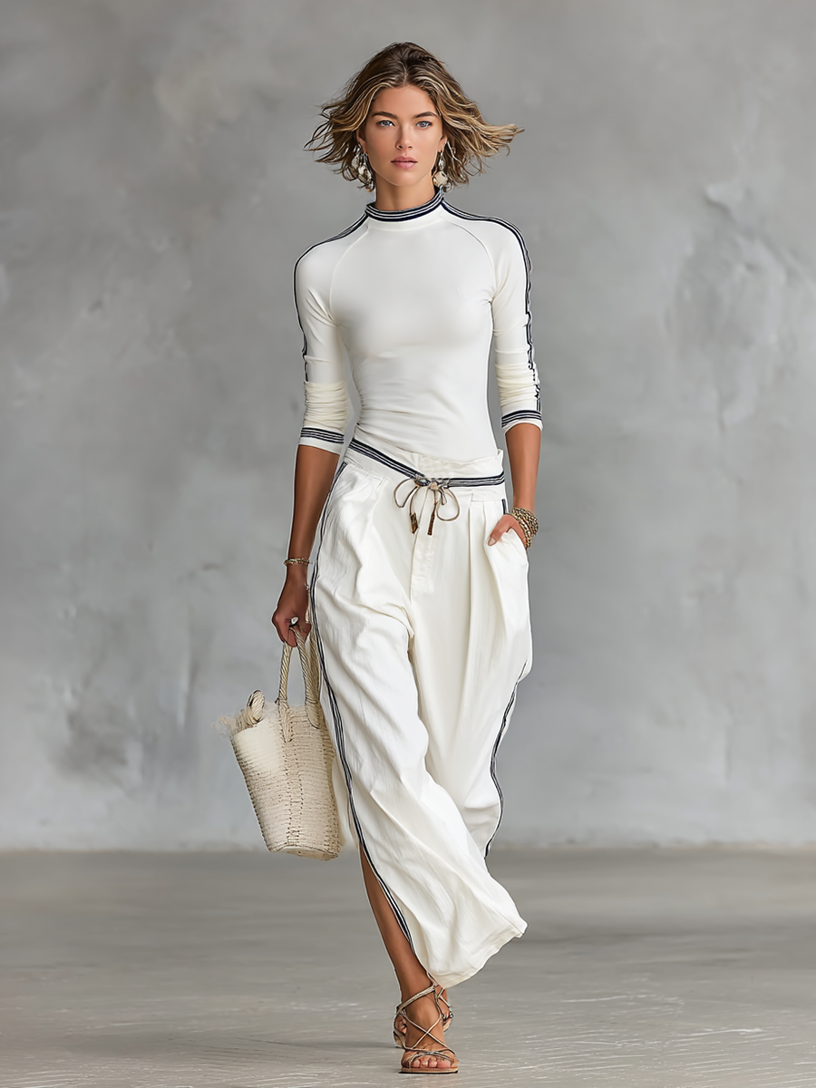 Livia – Set sportivo con t-shirt a maniche lunghe e pantaloni larghi