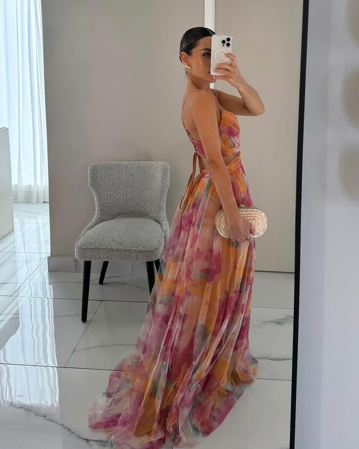 Claudia – Vestito lungo incantevole con stampa floreale