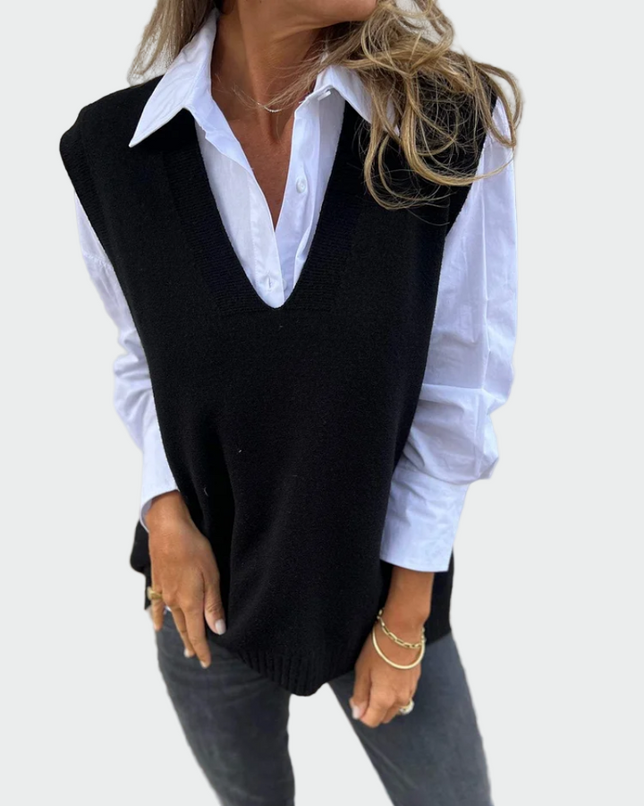 Claudia – Maglione senza maniche intrecciato