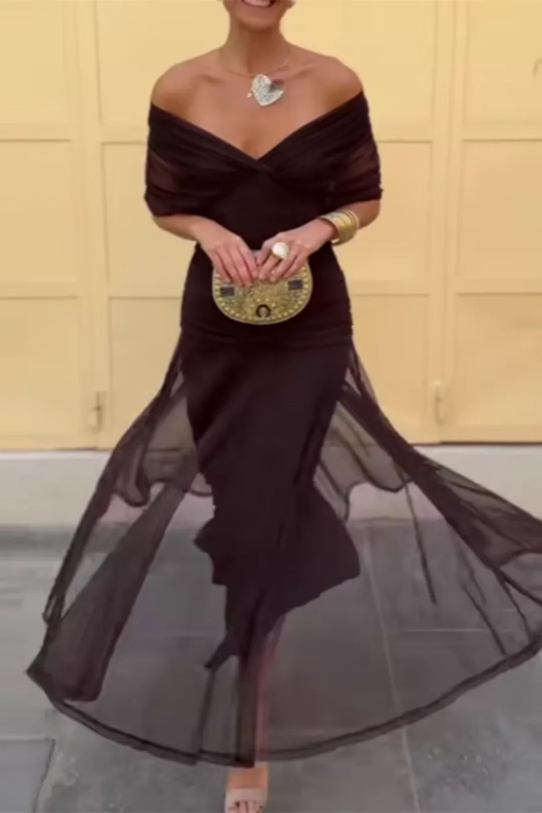 Sofia – Robe maxi da festa elegante con collo a V