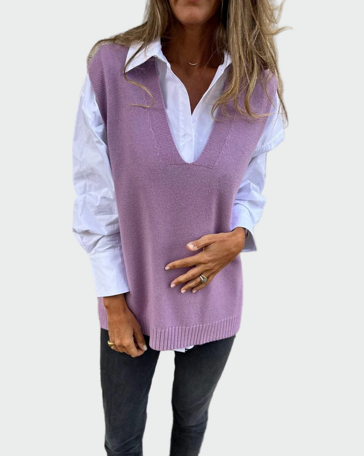Claudia – Maglione senza maniche intrecciato