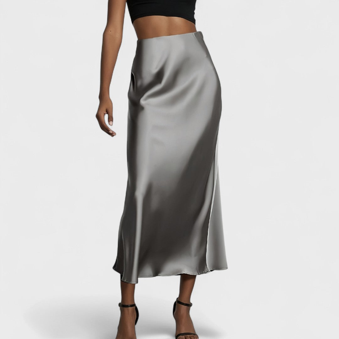 Sasha – Gonna midi in raso a vita alta da donna