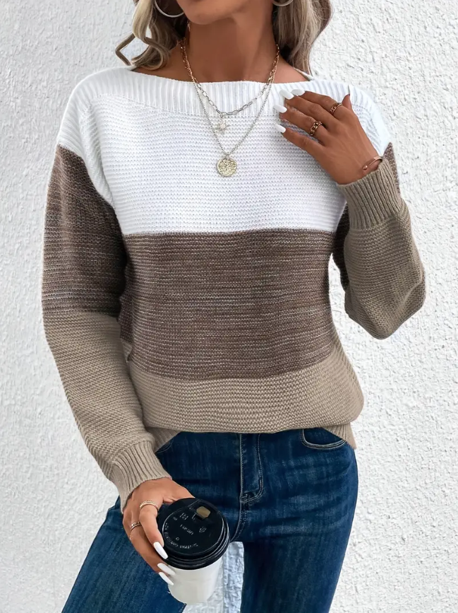 Calista – Maglione elegante a maniche lunghe con spalle cadute
