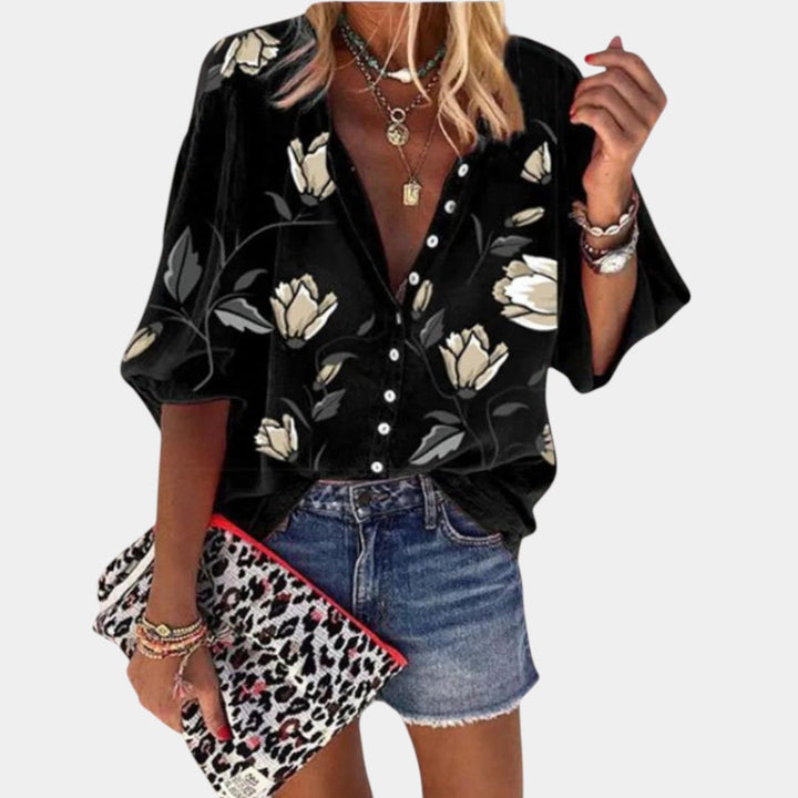 Mila – Blusa estiva con stampa floreale