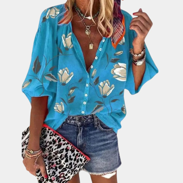 Mila – Blusa estiva con stampa floreale