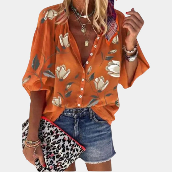 Mila – Blusa estiva con stampa floreale