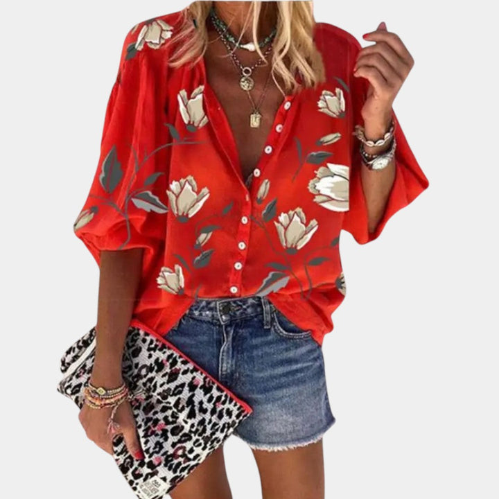 Mila – Blusa estiva con stampa floreale