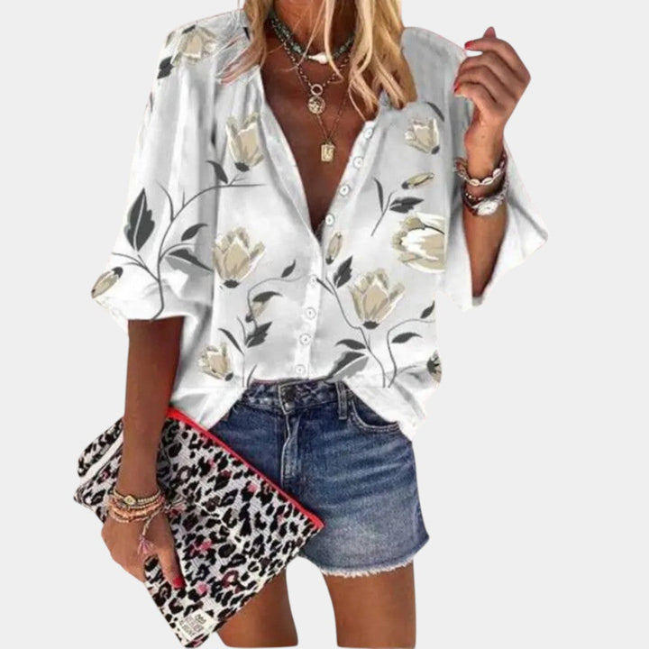 Mila – Blusa estiva con stampa floreale