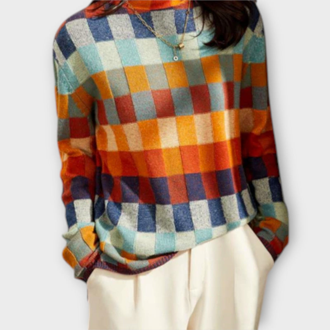 Erika – Maglione a collo alto patchwork