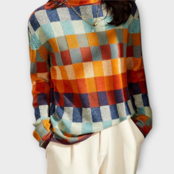 Erika – Maglione a collo alto patchwork
