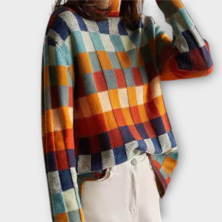 Erika – Maglione a collo alto patchwork