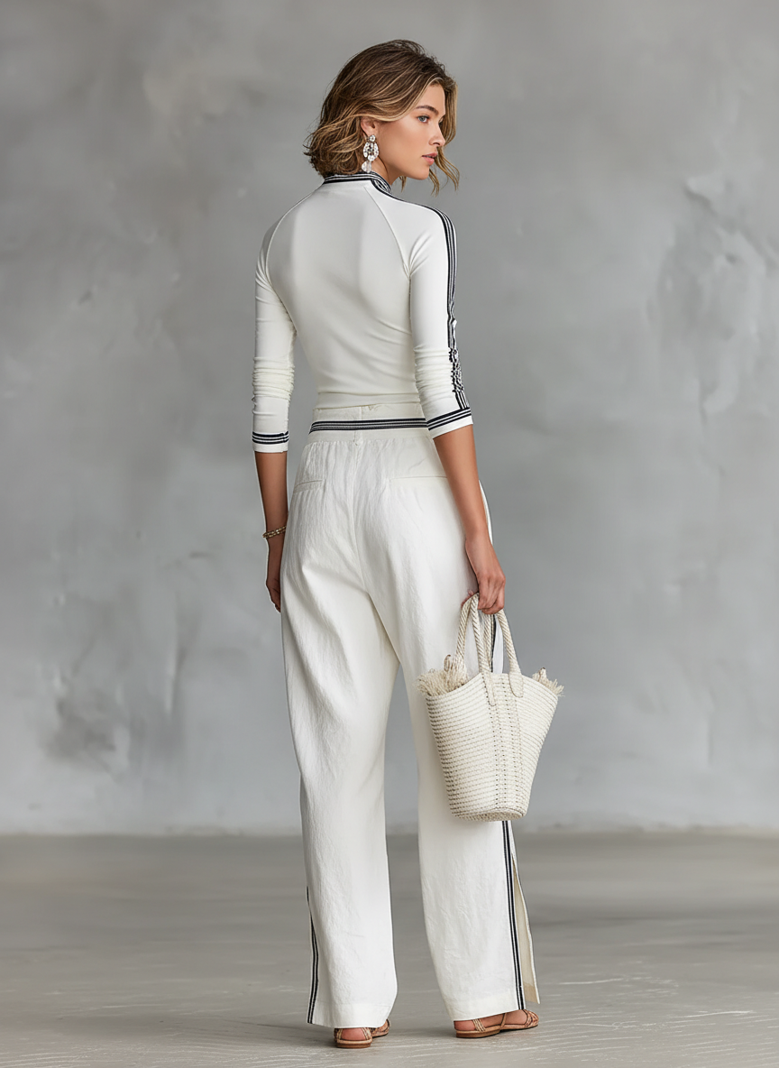 Livia – Set sportivo con t-shirt a maniche lunghe e pantaloni larghi