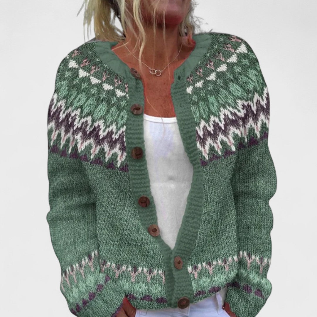 Lianne – Cardigan a maglia larga fantasia chic