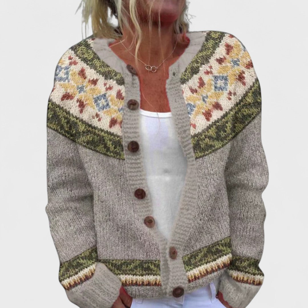 Lianne – Cardigan a maglia larga fantasia chic