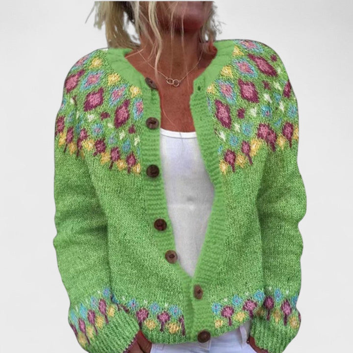 Lianne – Cardigan a maglia larga fantasia chic