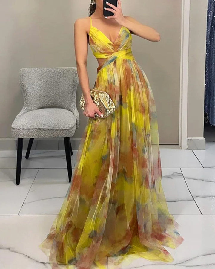 Claudia – Vestito lungo incantevole con stampa floreale