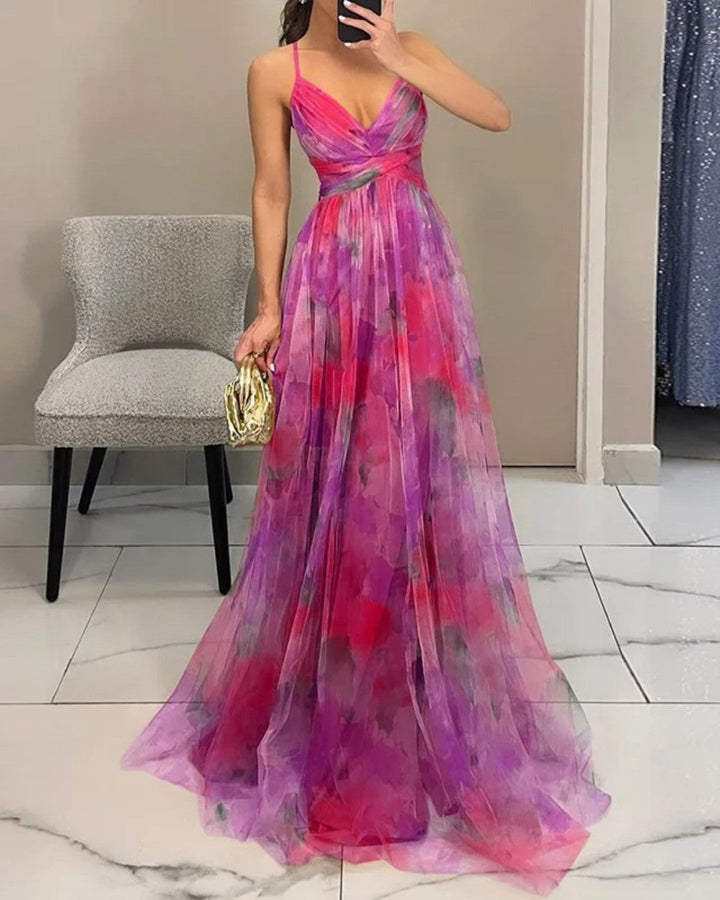 Claudia – Vestito lungo incantevole con stampa floreale