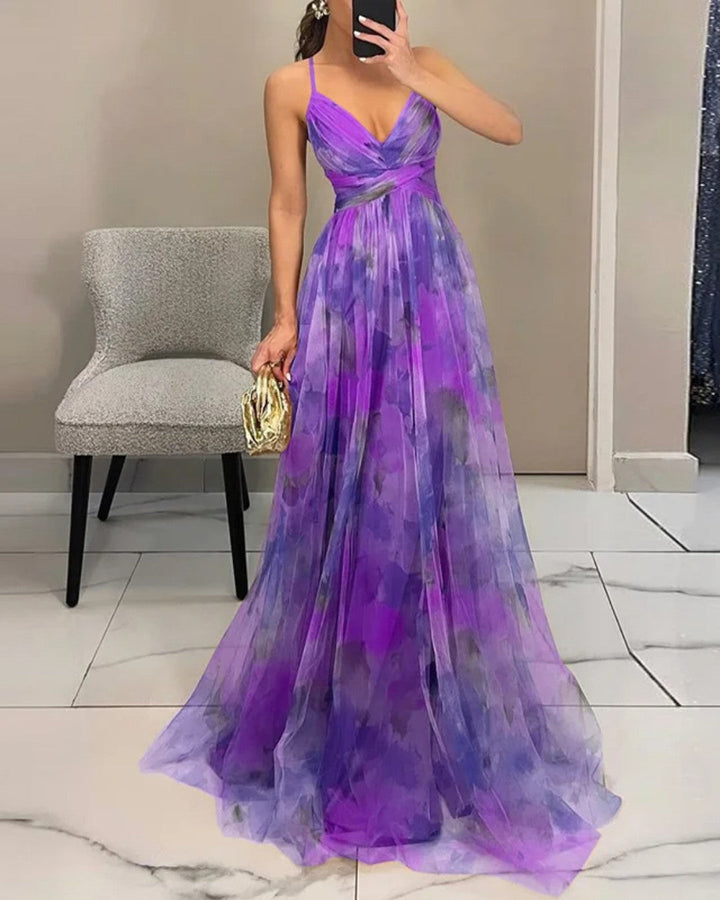 Claudia – Vestito lungo incantevole con stampa floreale