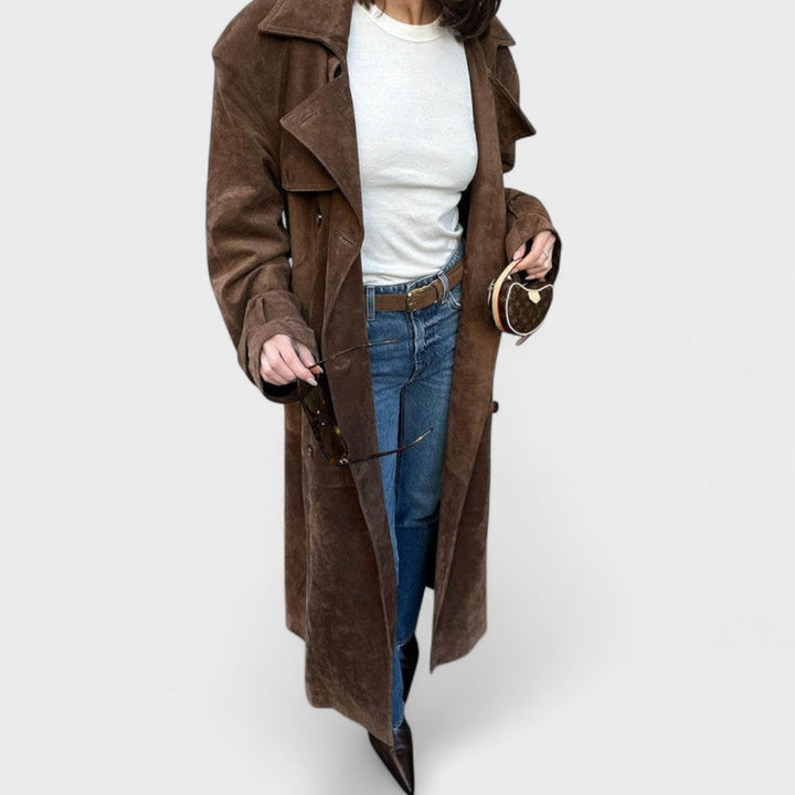 Veronika – Elegante trench coat con colletto alto