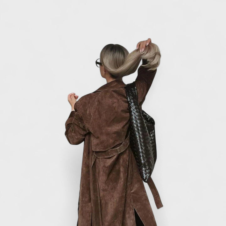 Veronika – Elegante trench coat con colletto alto