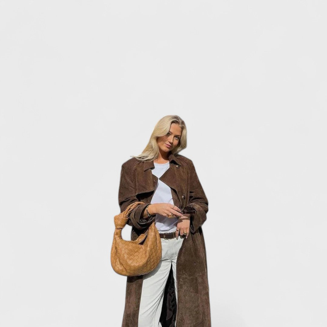Veronika – Elegante trench coat con colletto alto