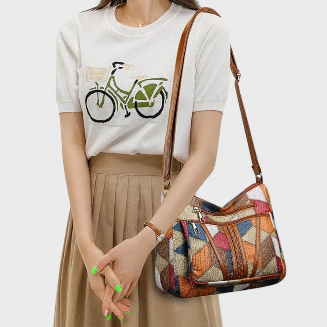 Nadia  – Borsa in pelle a mosaico