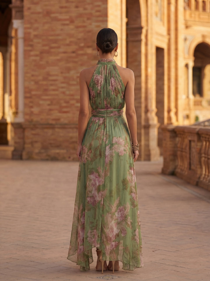 Olivia – Abito elegante in chiffon con dettagli floreali