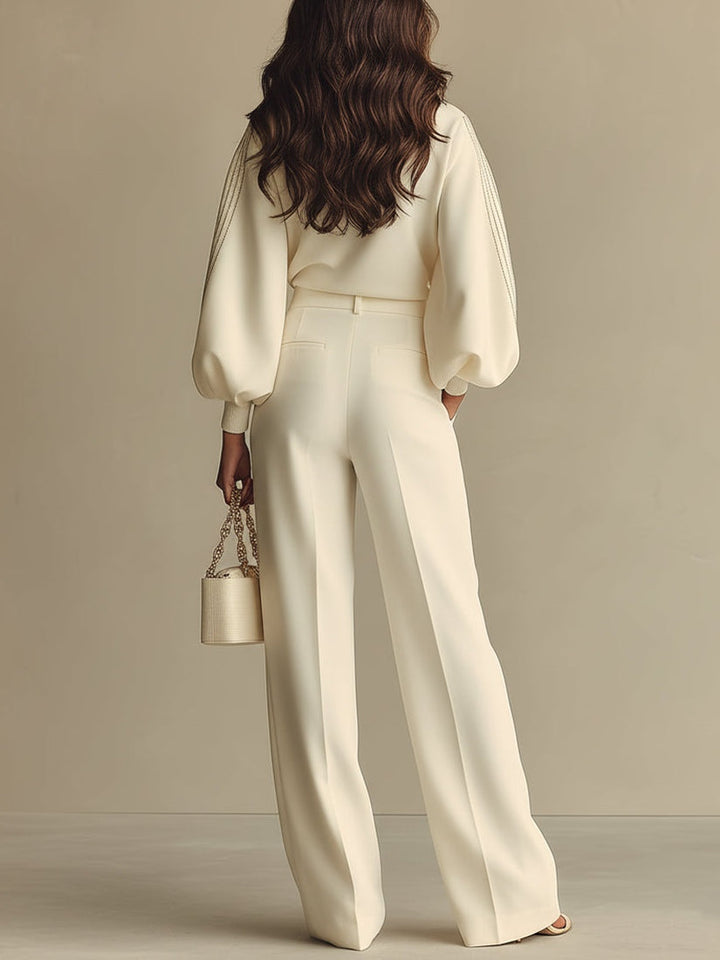 Selena – Completo a righe con pantaloni ampi