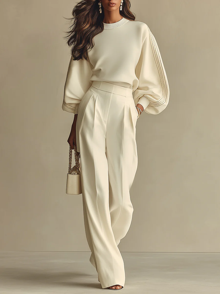 Selena – Completo a righe con pantaloni ampi