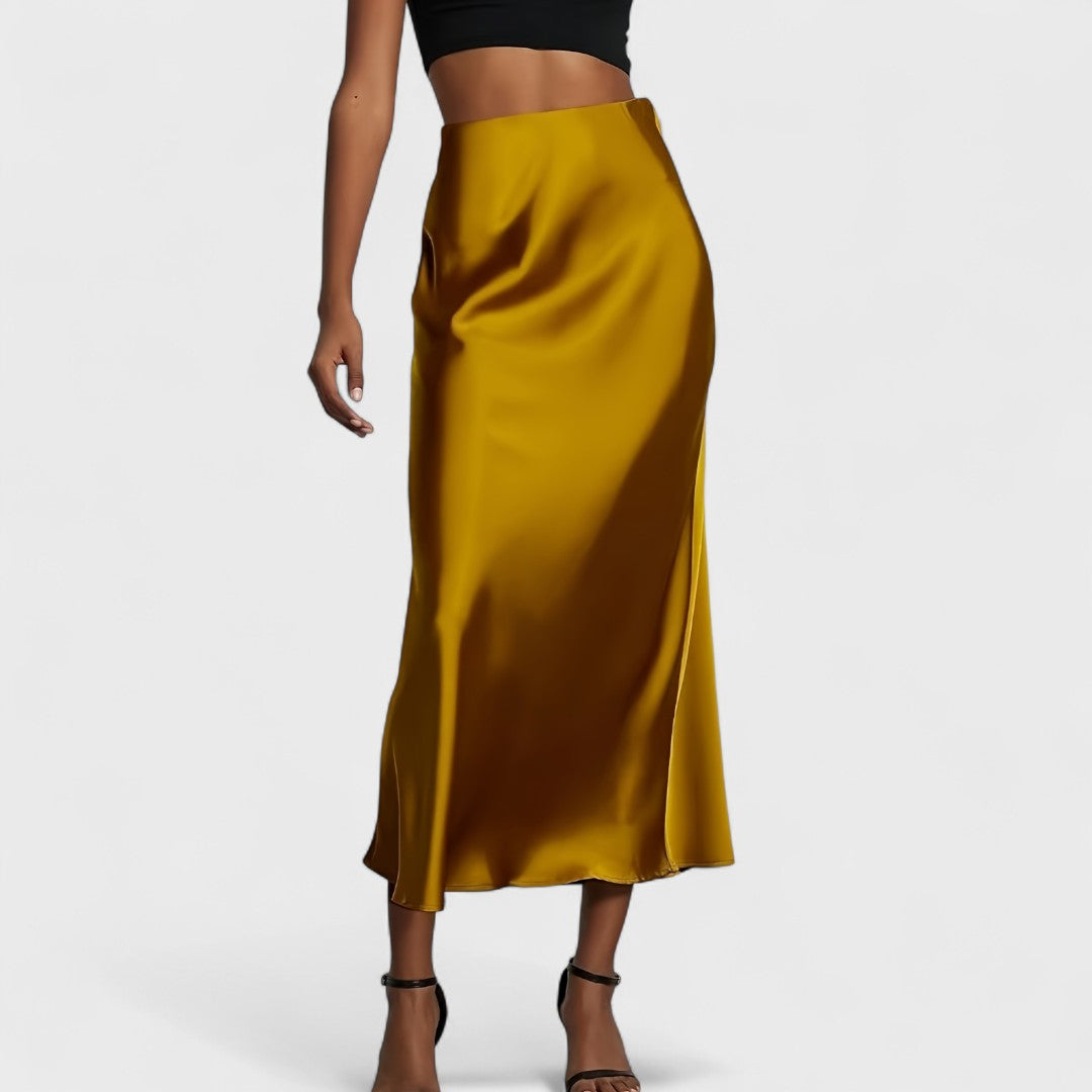 Sasha – Gonna midi in raso a vita alta da donna