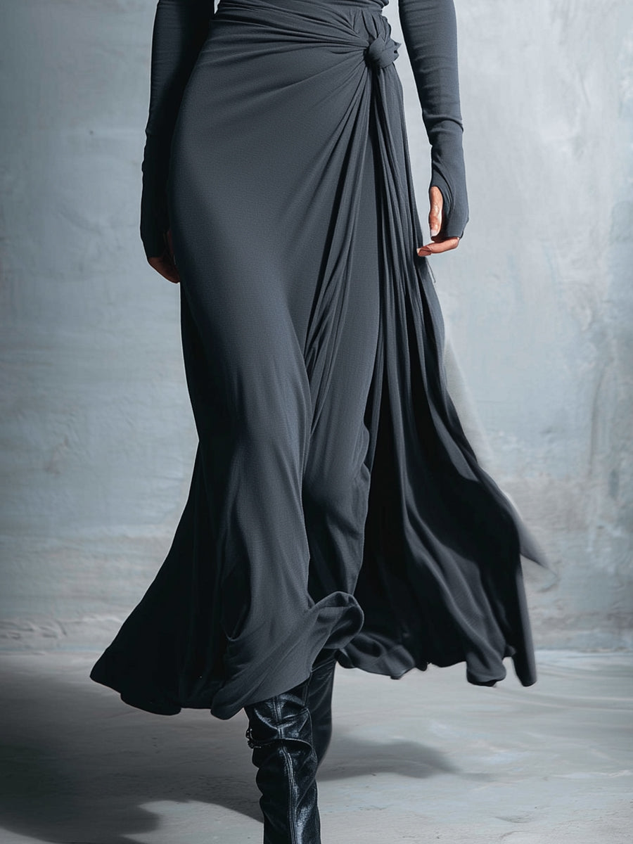 Isabella – Abito maxi con nodo laterale