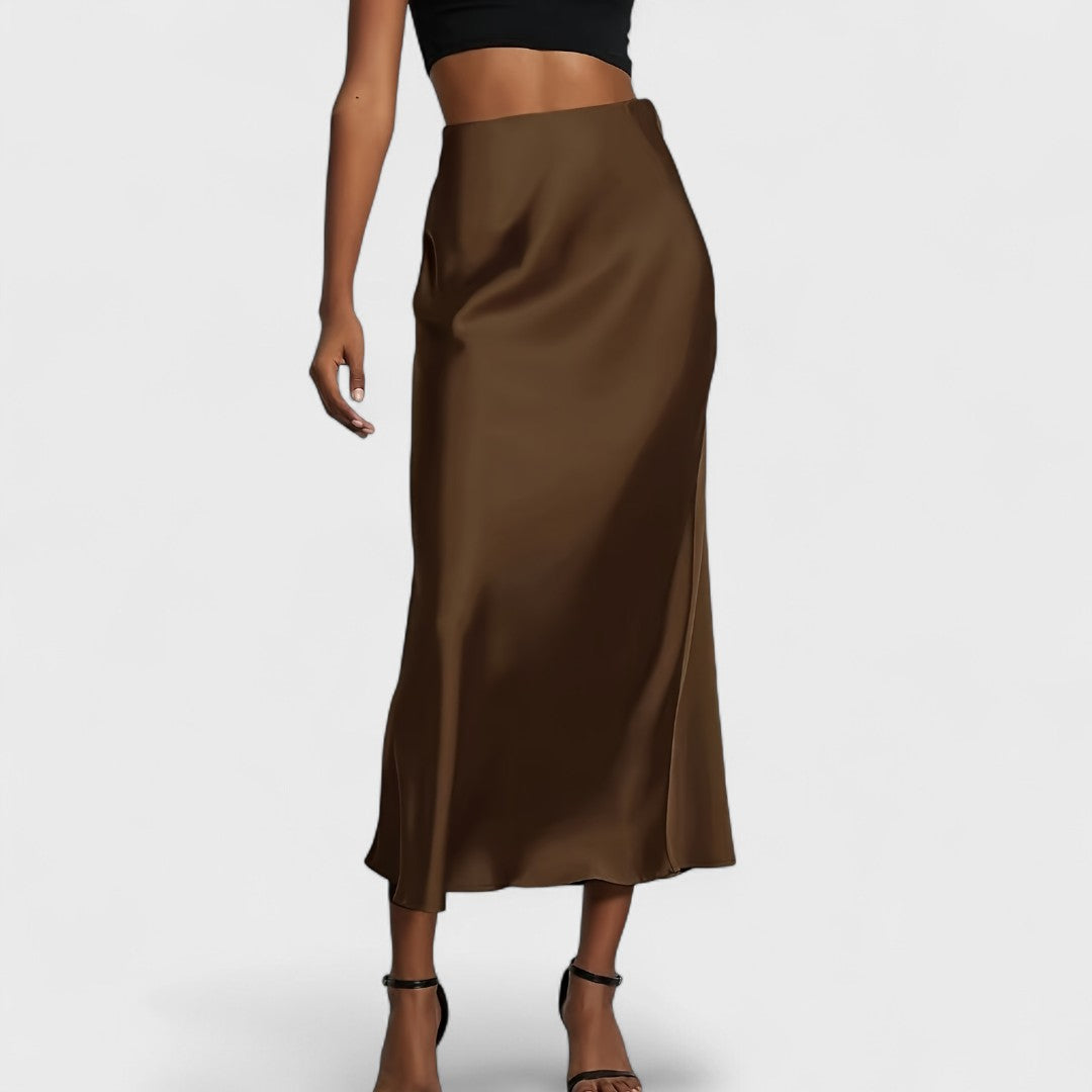 Sasha – Gonna midi in raso a vita alta da donna
