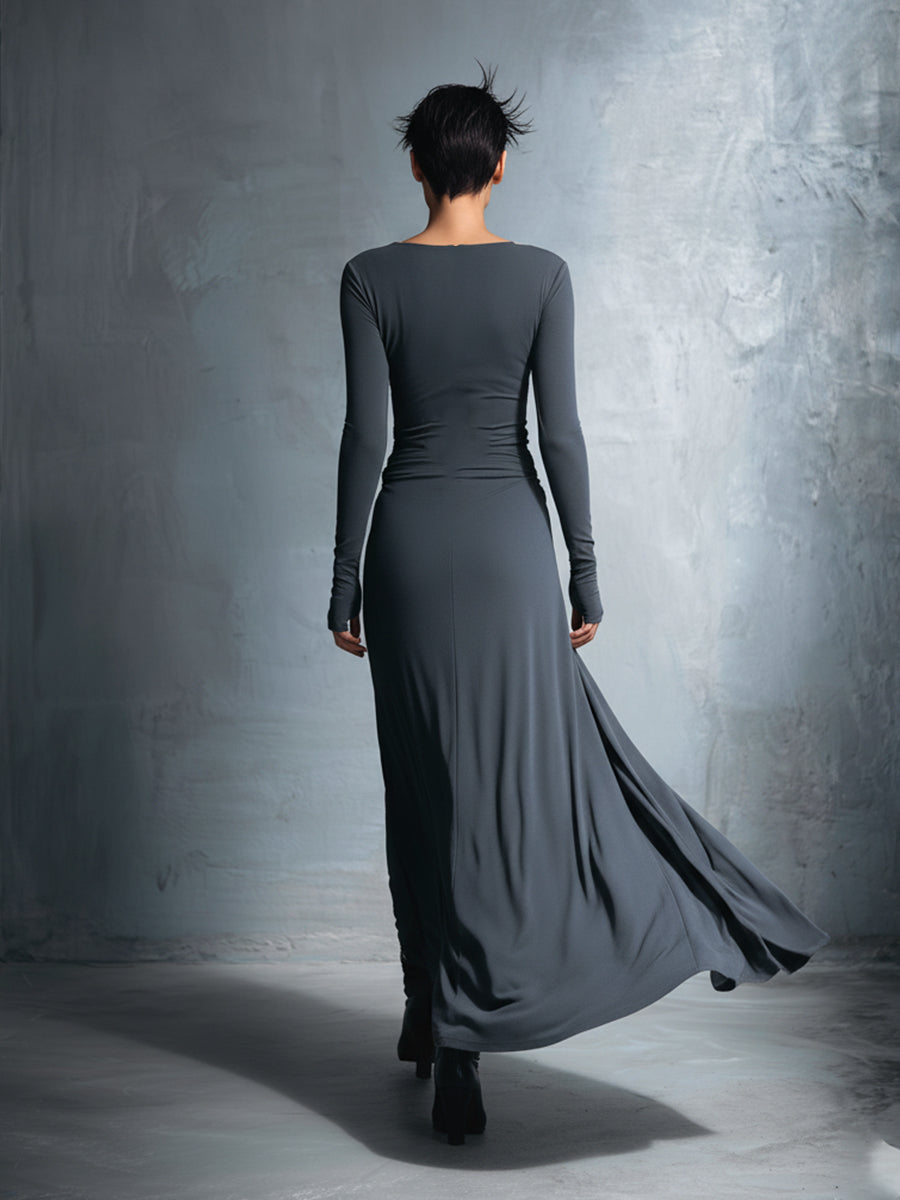 Isabella – Abito maxi con nodo laterale