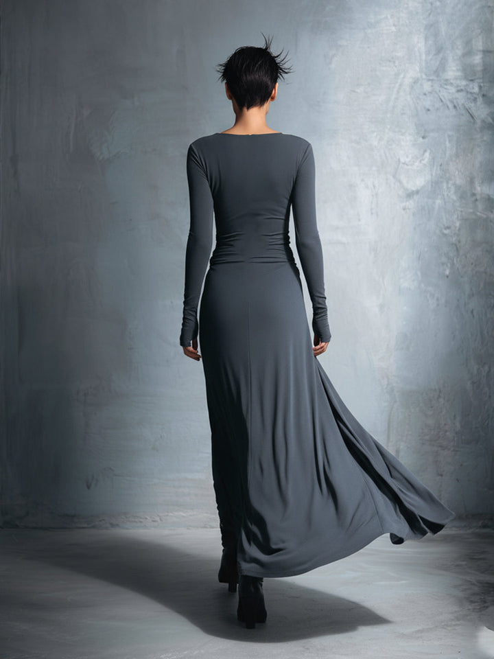 Isabella – Abito maxi con nodo laterale