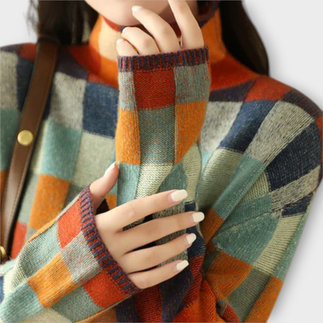 Erika – Maglione a collo alto patchwork