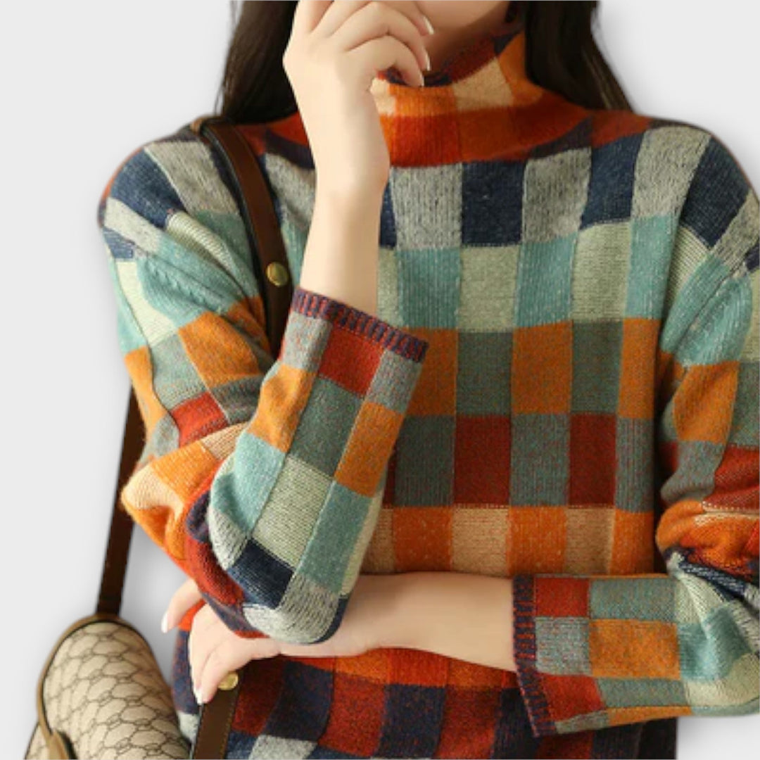 Erika – Maglione a collo alto patchwork