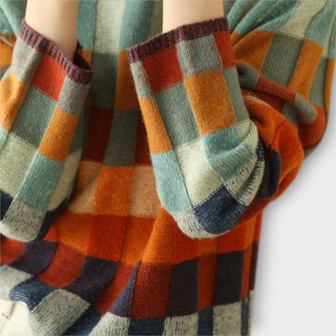 Erika – Maglione a collo alto patchwork
