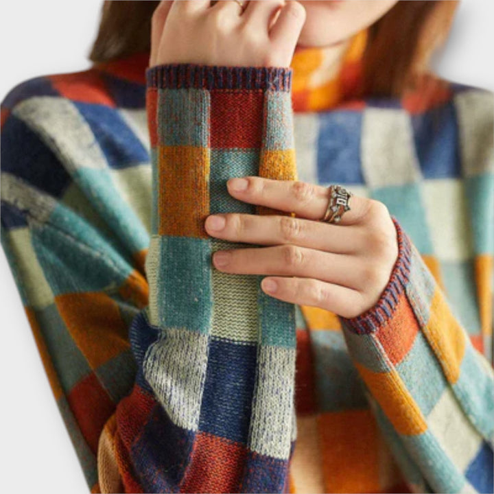 Erika – Maglione a collo alto patchwork